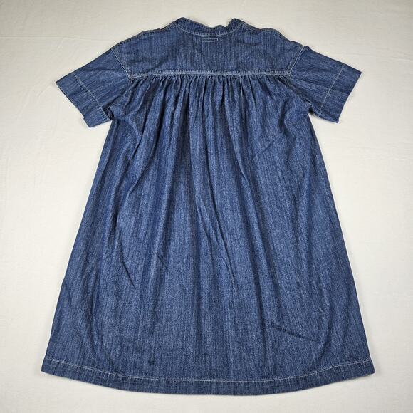 Mother Denim Gatherer Popover Mini Dress Chambray Simple Thing Cottage Womens M - Picture 15 of 16